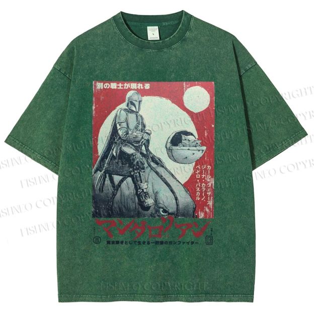 Unisex Star Wars Japanese Poster Printed Washed Tee