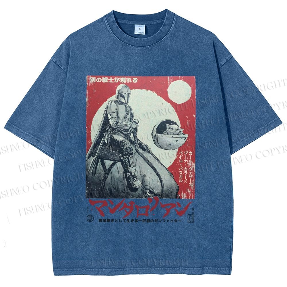 Unisex Star Wars Japanese Poster Printed Washed Tee