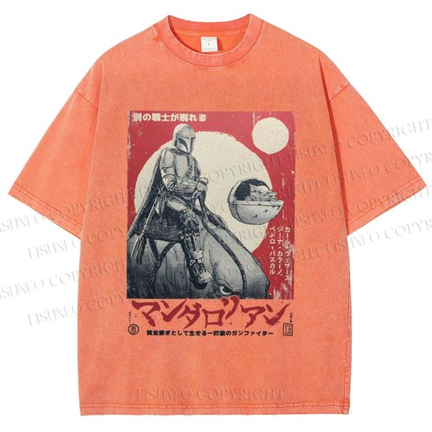 Unisex Star Wars Japanese Poster Printed Washed Tee
