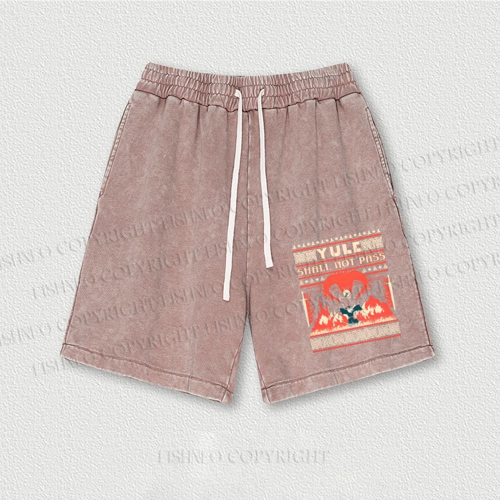 Yule Shall Not Pass Washed Vintage Shorts