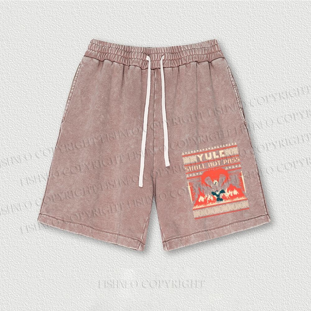 Yule Shall Not Pass Washed Vintage Shorts