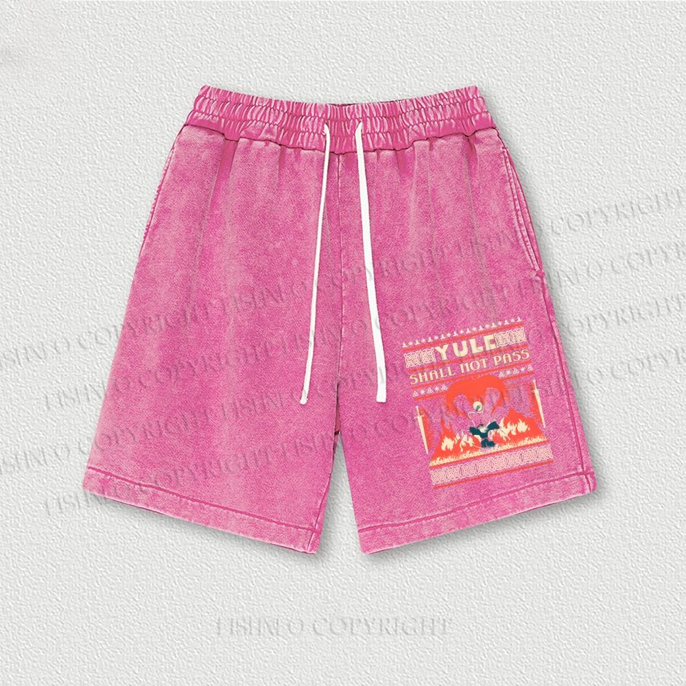 Yule Shall Not Pass Washed Vintage Shorts