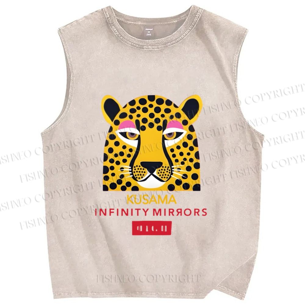 Unisex Yayoi Kusama Printed Washed Tank Top