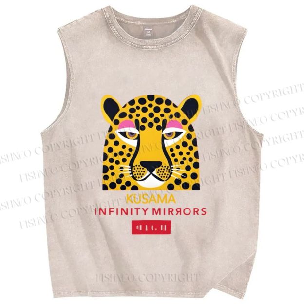 Unisex Yayoi Kusama Printed Washed Tank Top