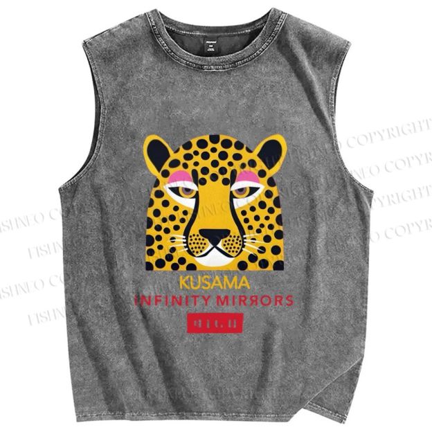 Unisex Yayoi Kusama Printed Washed Tank Top