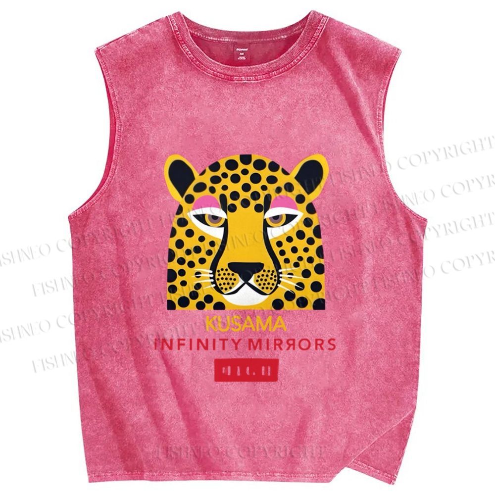 Unisex Yayoi Kusama Printed Washed Tank Top