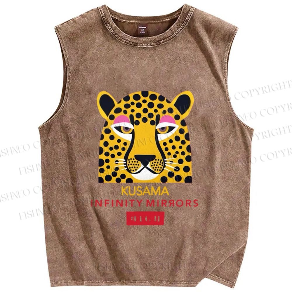 Unisex Yayoi Kusama Printed Washed Tank Top