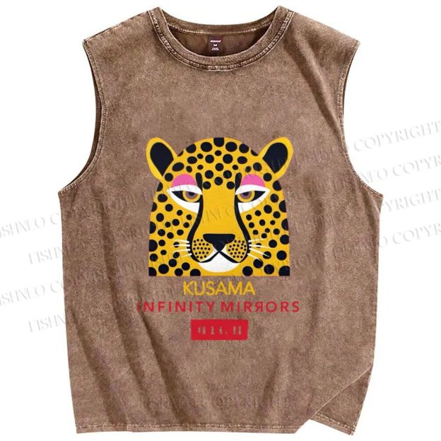 Unisex Yayoi Kusama Printed Washed Tank Top