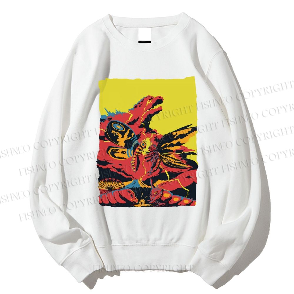 Unisex Godzilla Mothra Printed Sweatshirt
