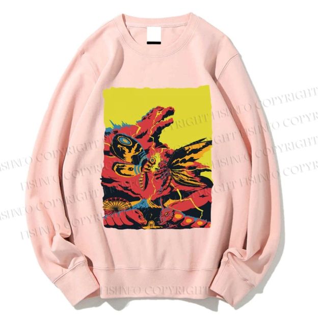 Unisex Godzilla Mothra Printed Sweatshirt
