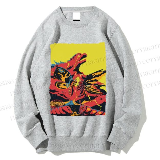 Unisex Godzilla Mothra Printed Sweatshirt