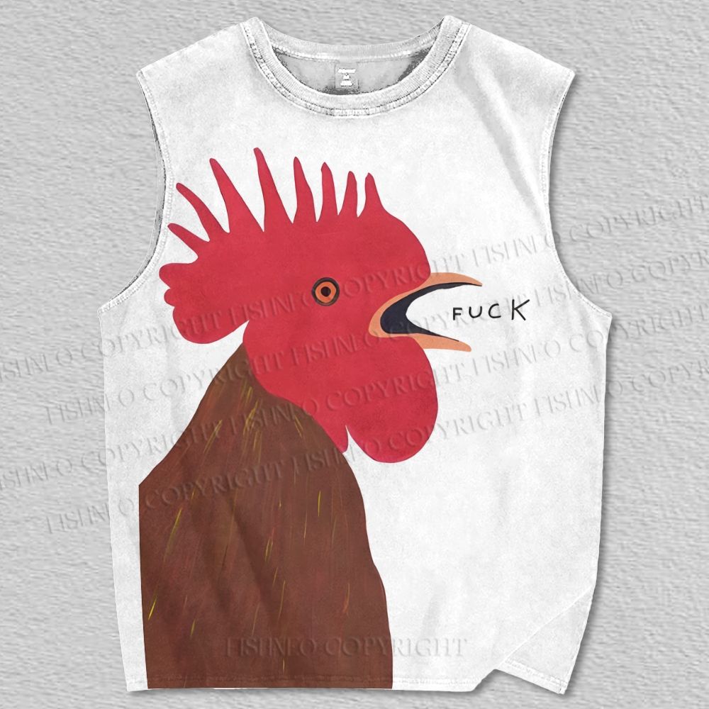 Unisex Fuck Chicken Printed Tank Top