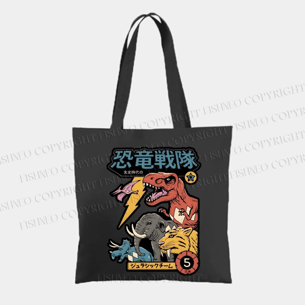 Dino Sentai Japanese Printed Tote Bag