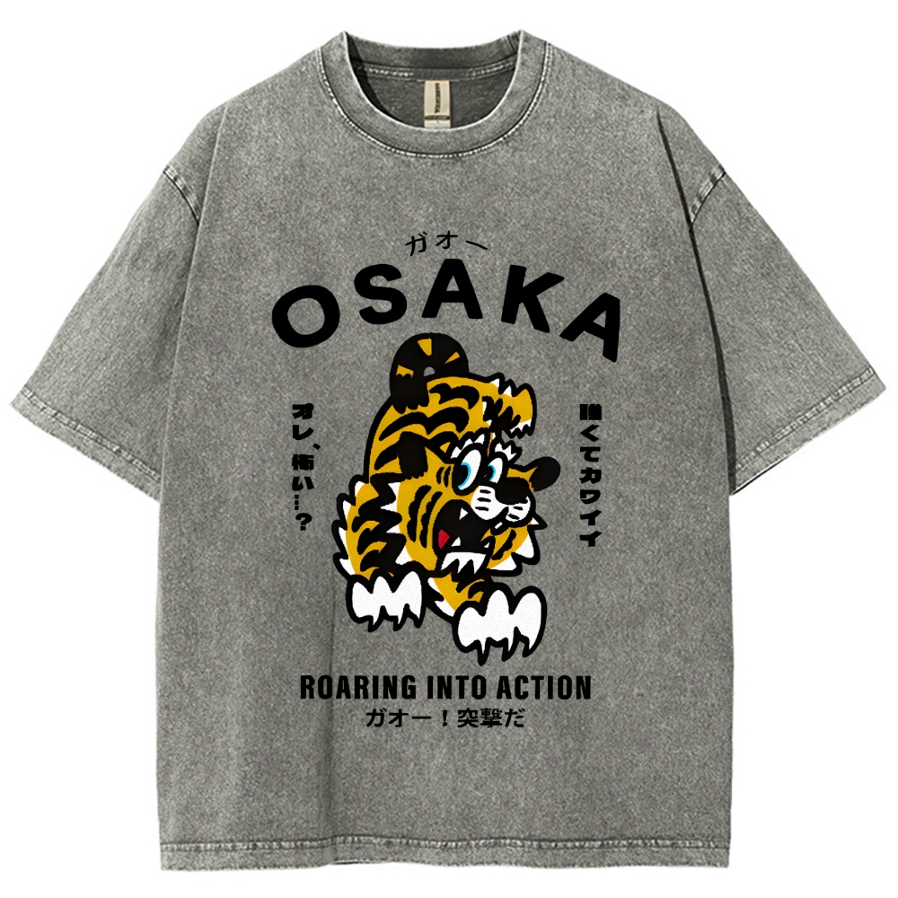 Osaka Tiger Vintage Wash Japanese Design T-Shirt