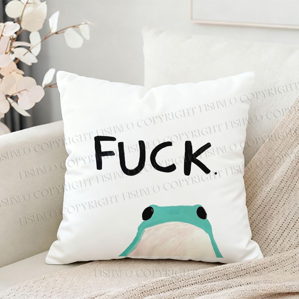 Fuck Frog Printed Throw Pillow