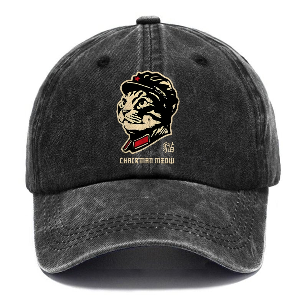 Chinese Spirit Cat Washed Cap