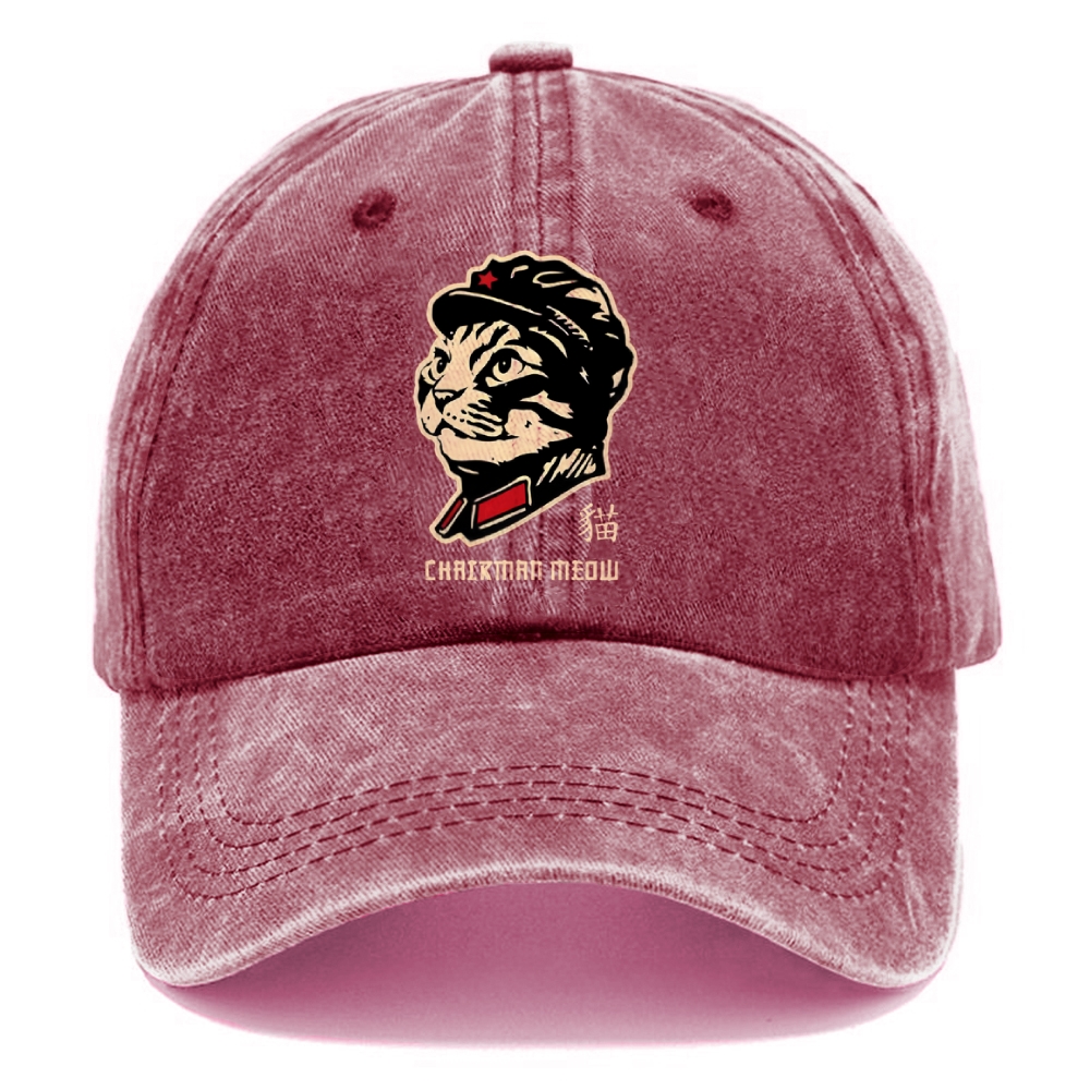 Chinese Spirit Cat Washed Cap