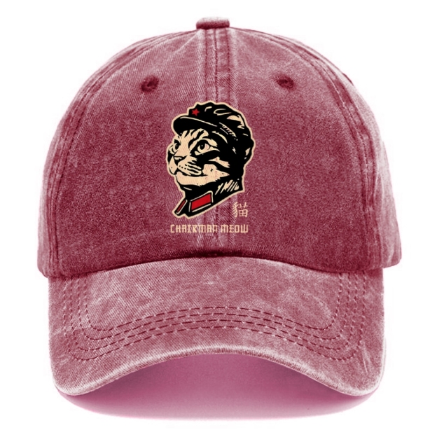 Chinese Spirit Cat Washed Cap