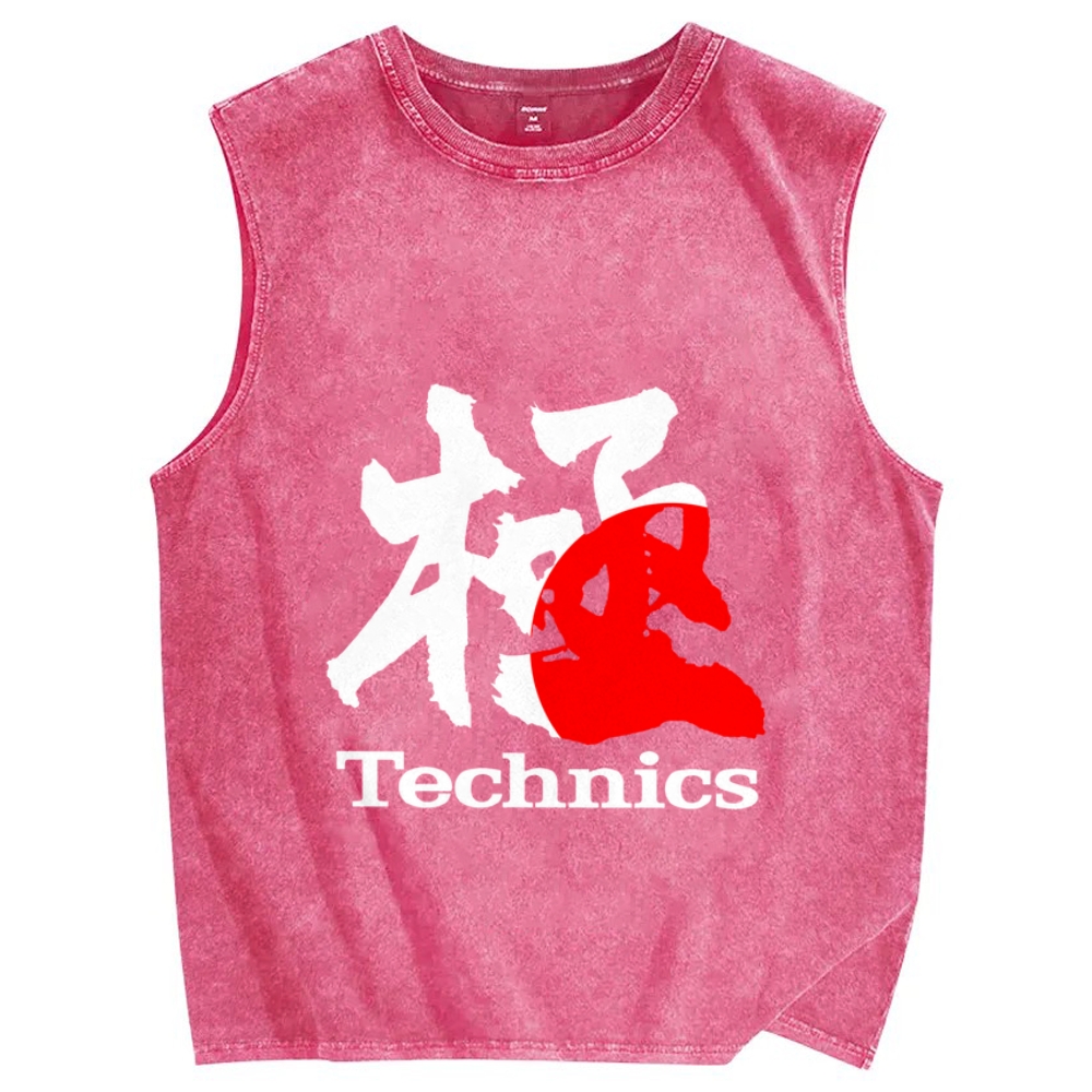 Technics Vintage Distressed Washed Tank Top