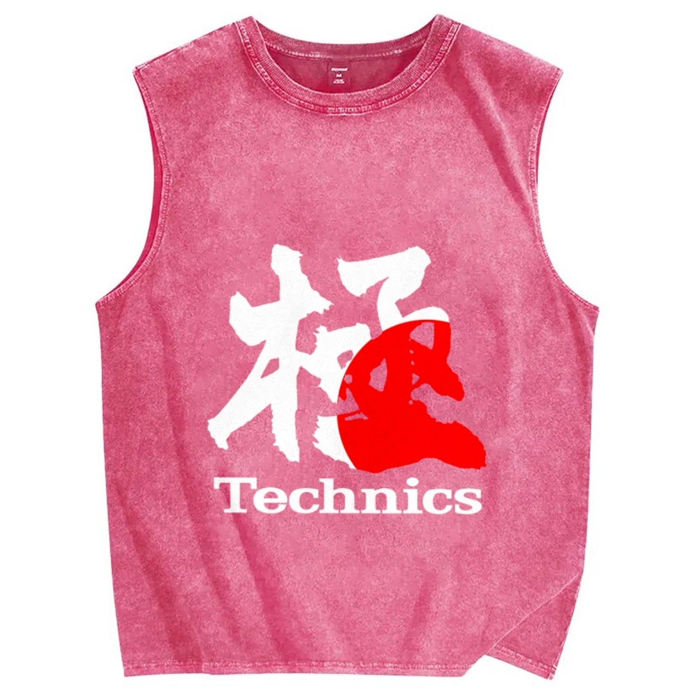 Technics Vintage Distressed Washed Tank Top