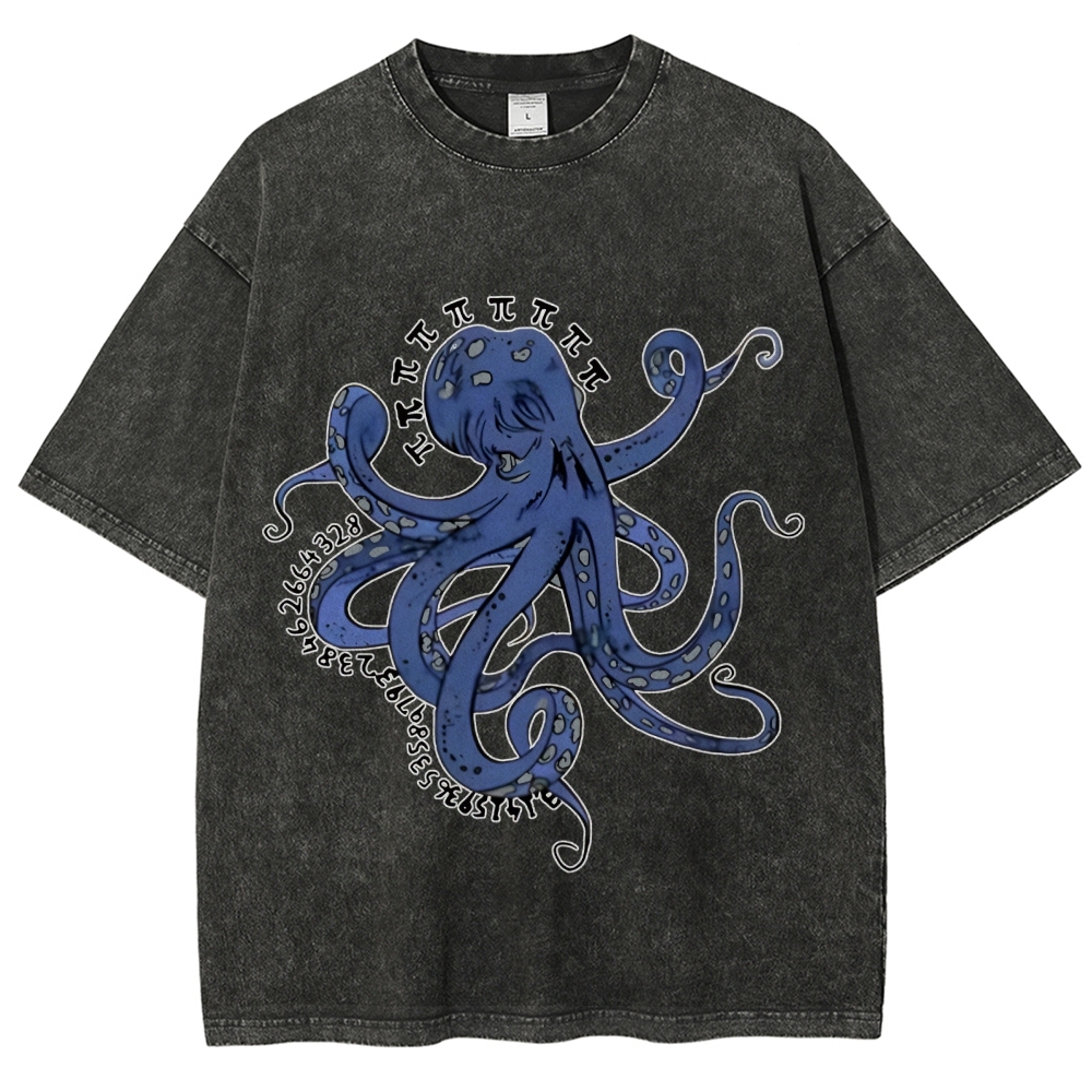 Pi Octopus Washed T-Shirt