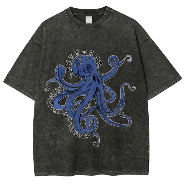 Pi Octopus Washed T-Shirt