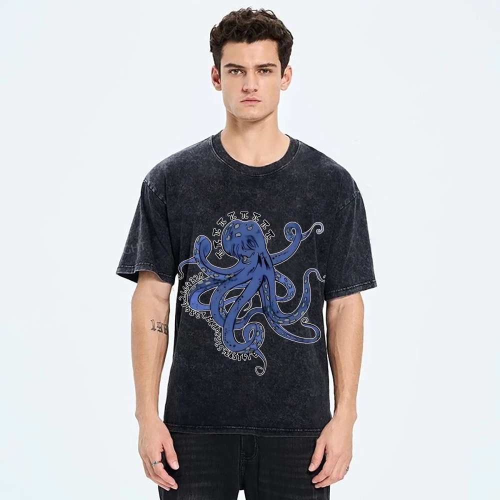 Pi Octopus Washed T-Shirt