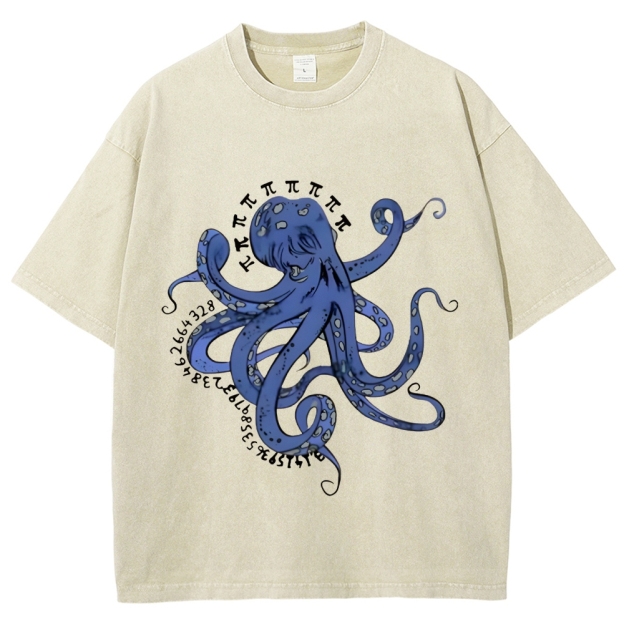Pi Octopus Washed T-Shirt