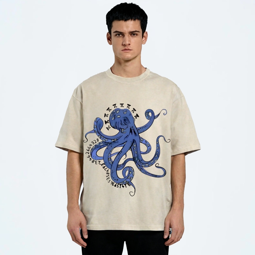 Pi Octopus Washed T-Shirt