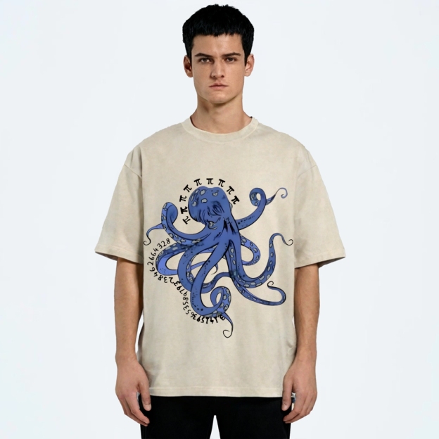 Pi Octopus Washed T-Shirt