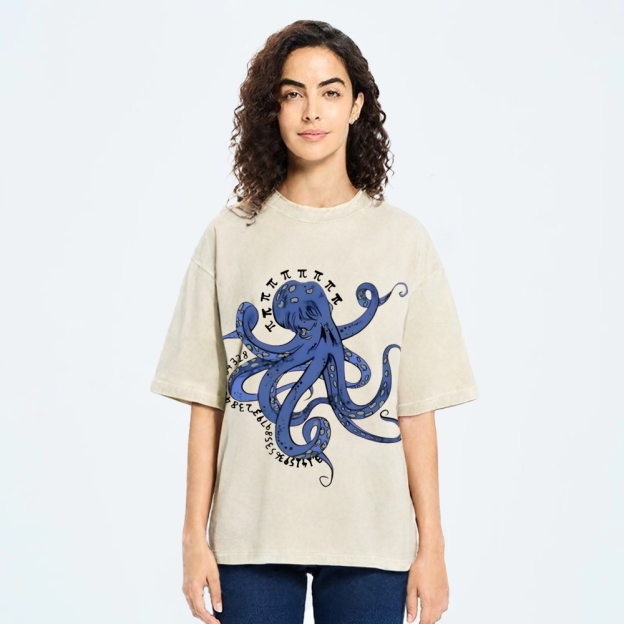 Pi Octopus Washed T-Shirt