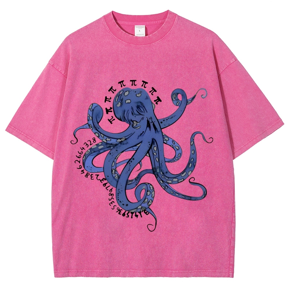 Pi Octopus Washed T-Shirt
