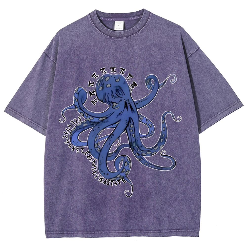 Pi Octopus Washed T-Shirt