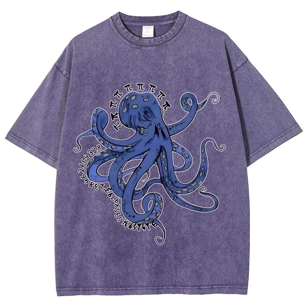 Pi Octopus Washed T-Shirt