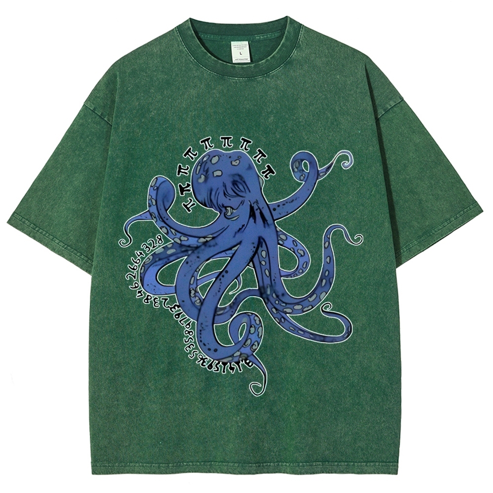 Pi Octopus Washed T-Shirt