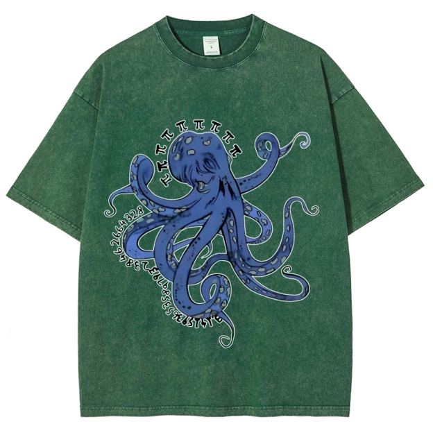 Pi Octopus Washed T-Shirt