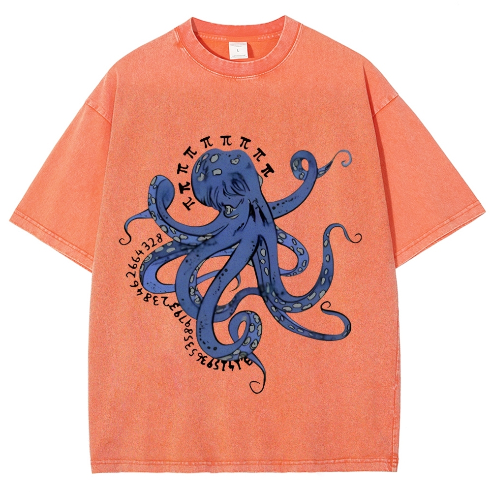 Pi Octopus Washed T-Shirt
