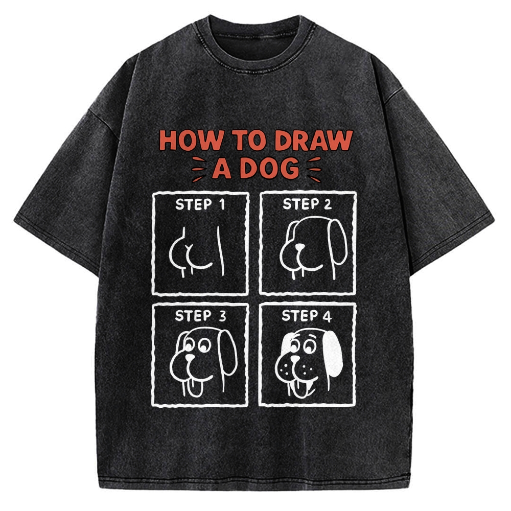 How to draw a dog Vintage Washed T-shirt