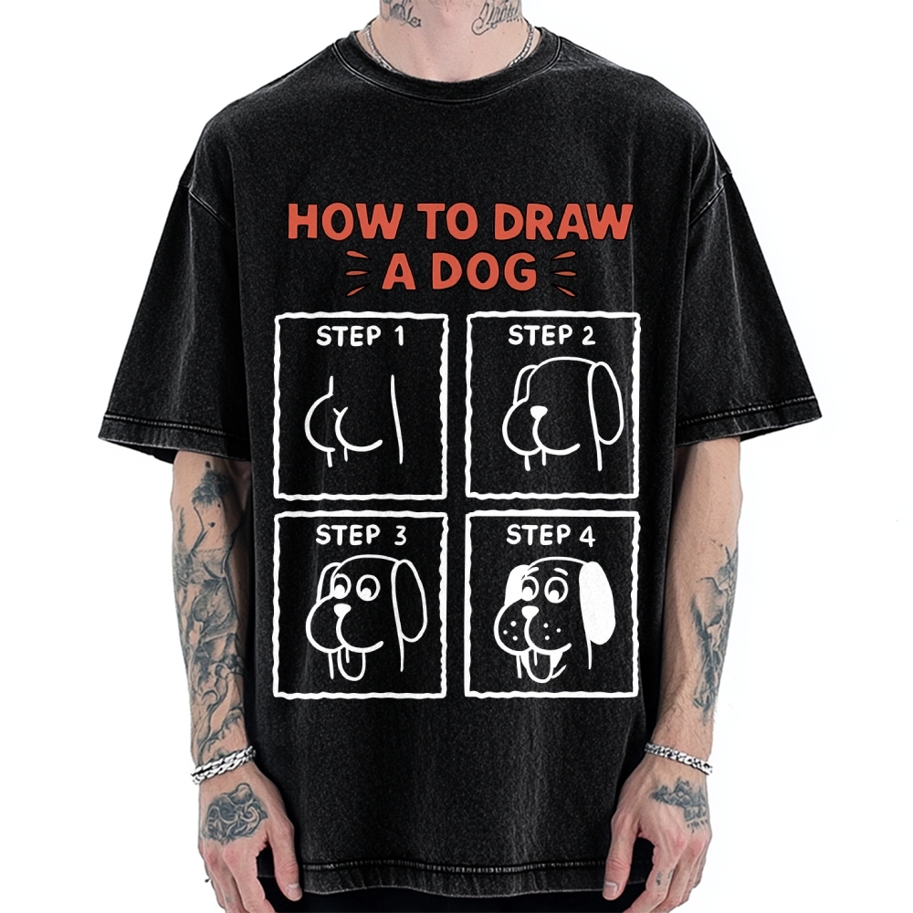 How to draw a dog Vintage Washed T-shirt