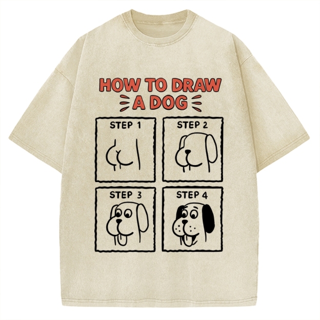 How to draw a dog Vintage Washed T-shirt