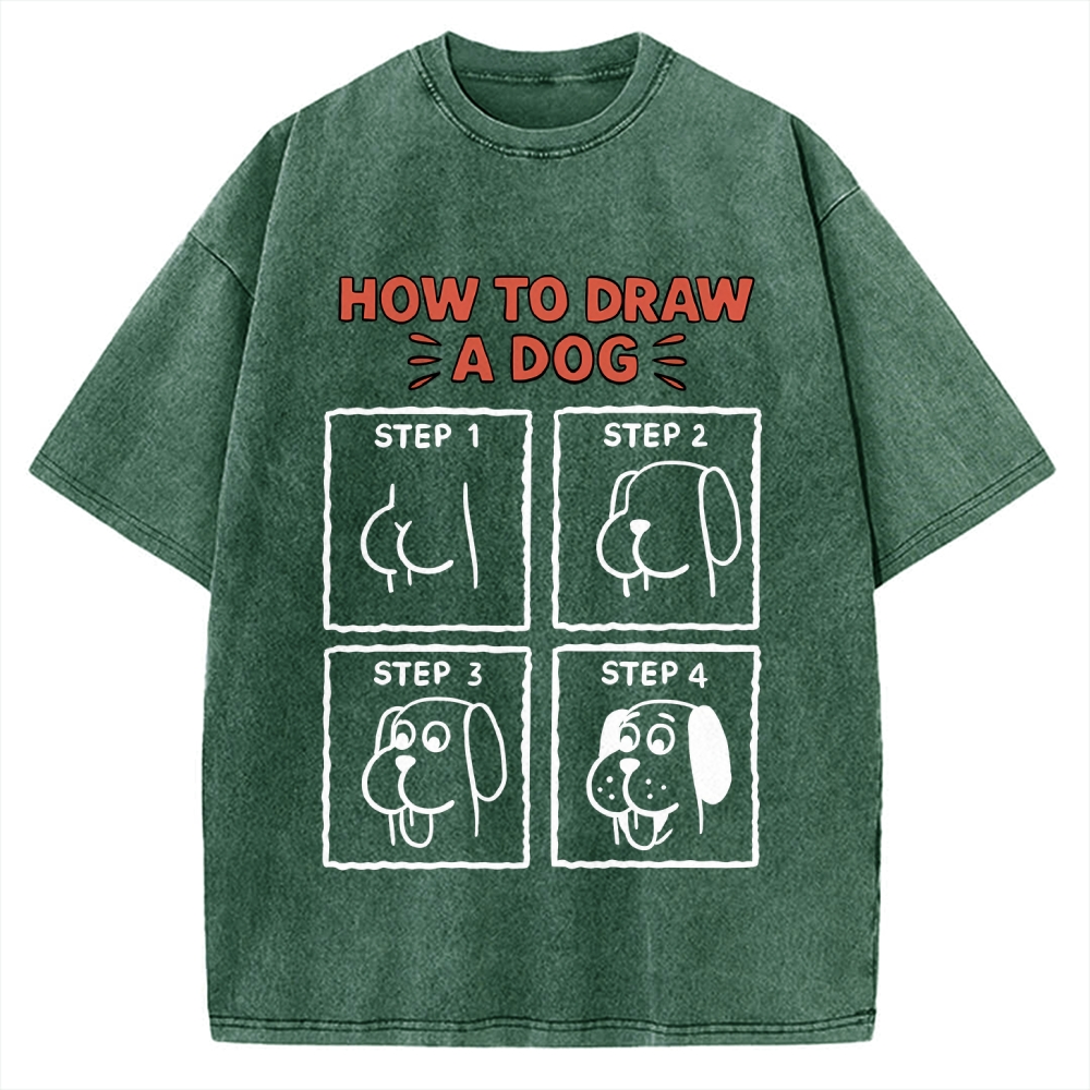 How to draw a dog Vintage Washed T-shirt
