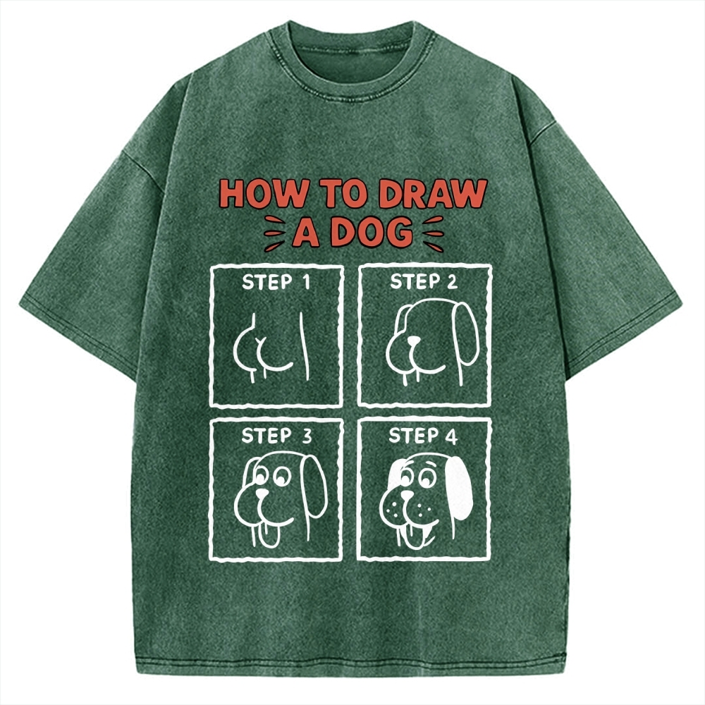 How to draw a dog Vintage Washed T-shirt