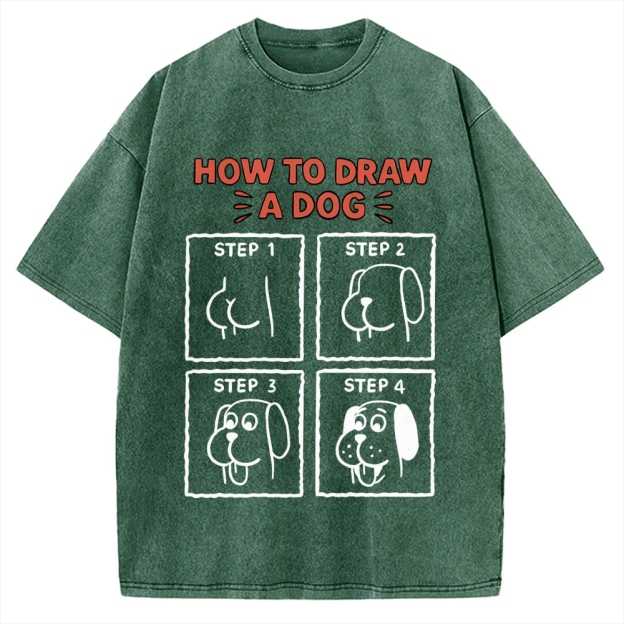 How to draw a dog Vintage Washed T-shirt