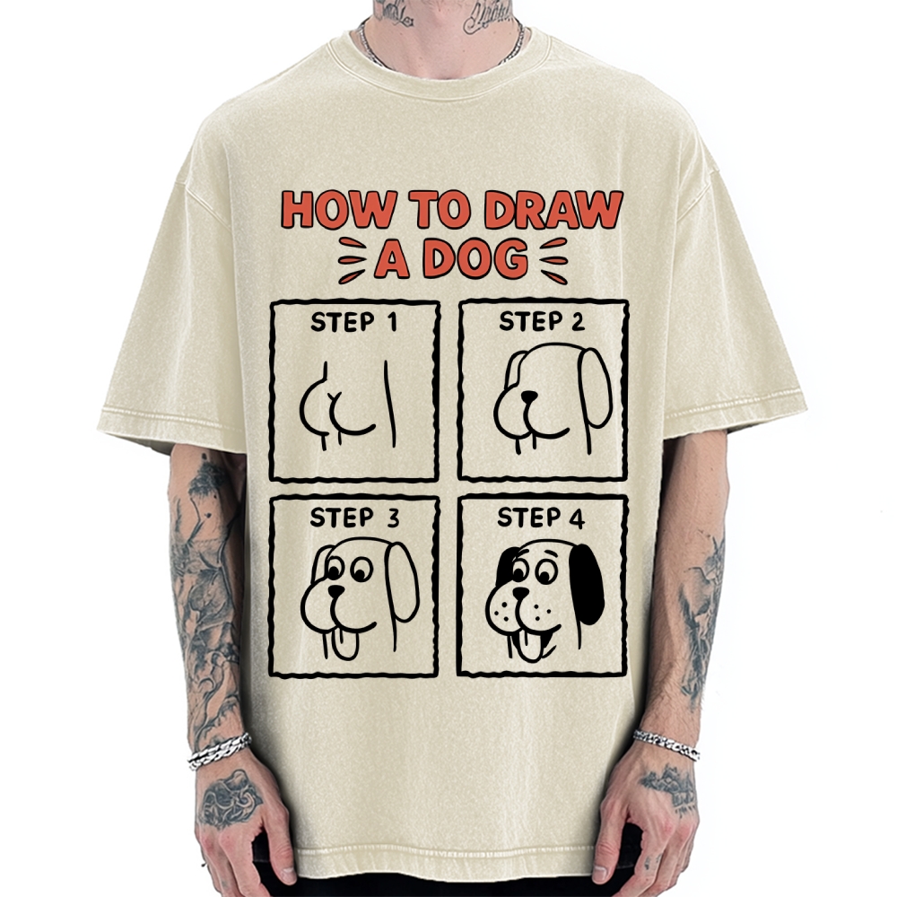 How to draw a dog Vintage Washed T-shirt