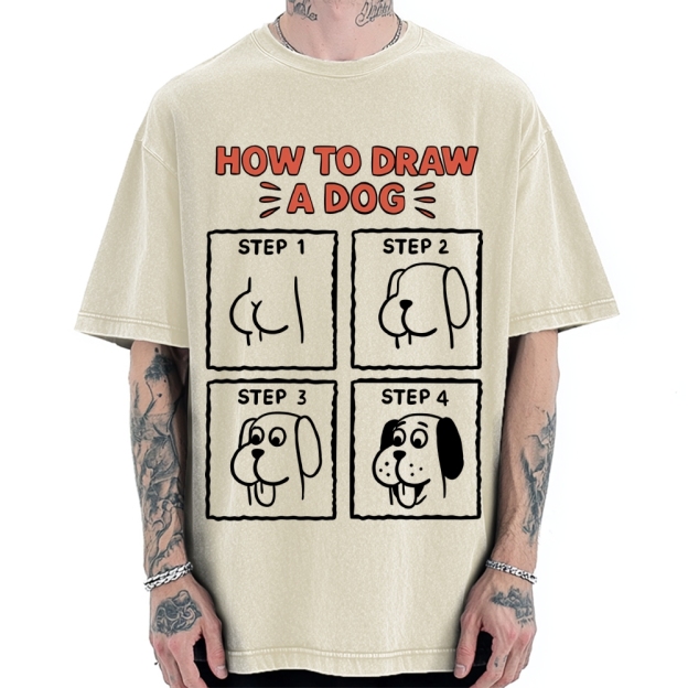 How to draw a dog Vintage Washed T-shirt