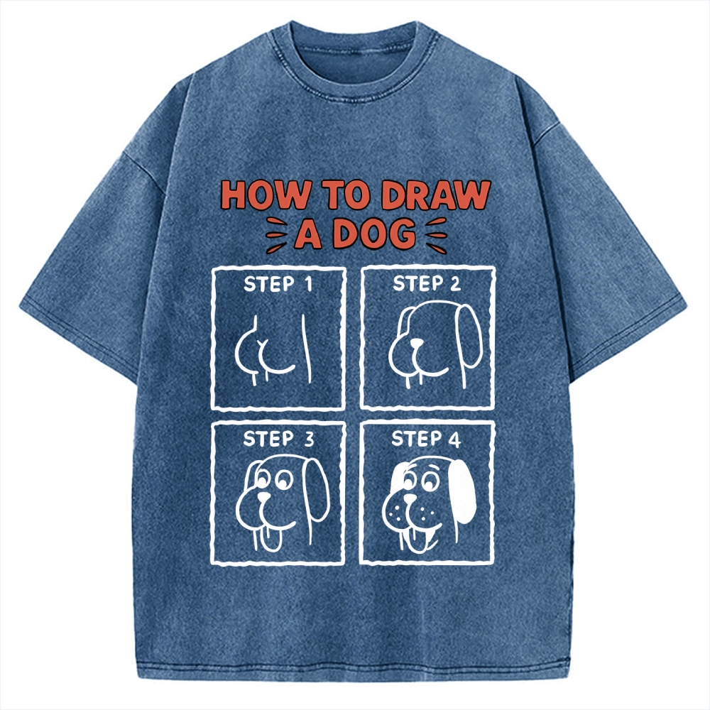 How to draw a dog Vintage Washed T-shirt