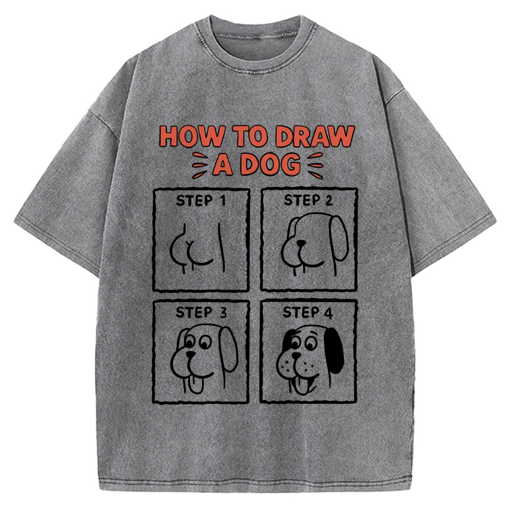 How to draw a dog Vintage Washed T-shirt
