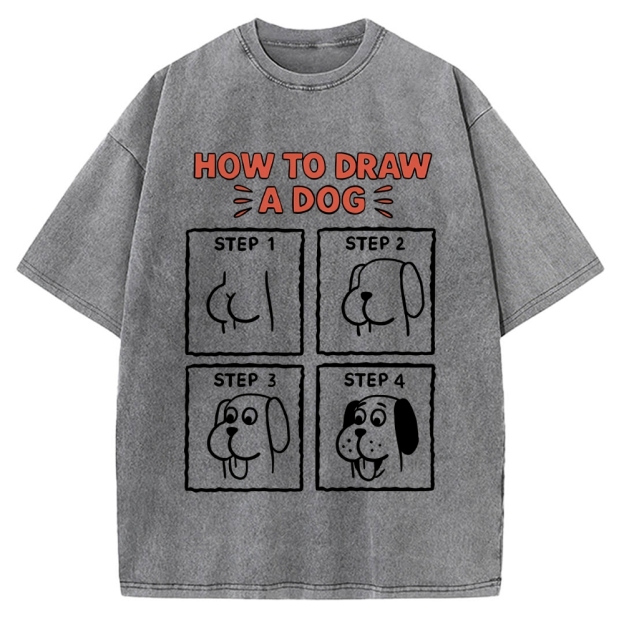 How to draw a dog Vintage Washed T-shirt