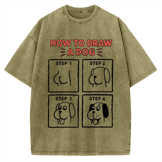 How to draw a dog Vintage Washed T-shirt