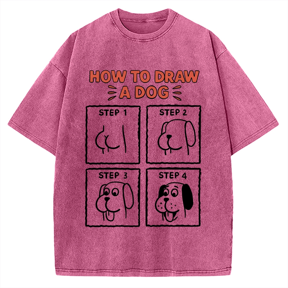 How to draw a dog Vintage Washed T-shirt